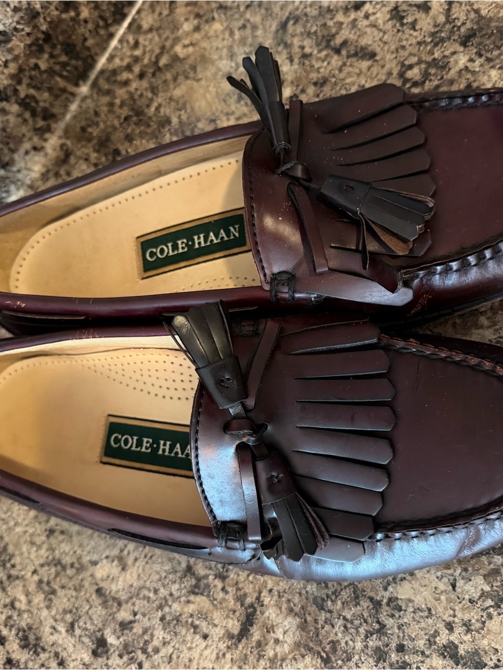 Cole Haan Men's Dark Burgundy Tassel Kiltie Loafers